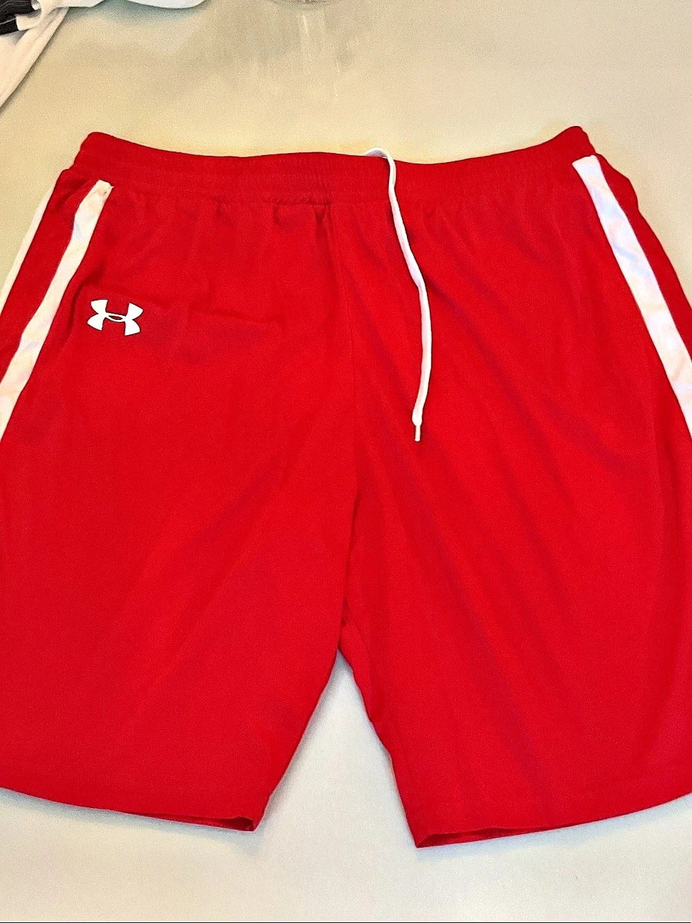 Under Armour Men's Athletic Shorts Red & White Size XL